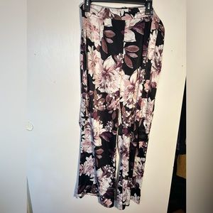 Satin floral pants